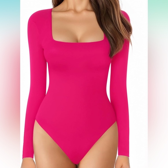 Squareneck Longsleeve Bodysuit - Picture 1 of 6